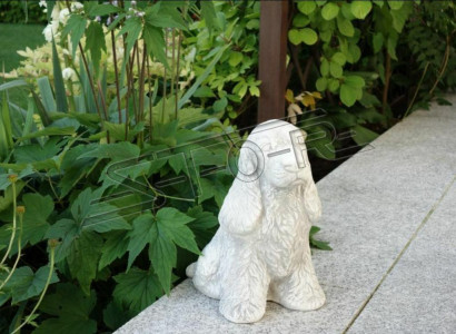 Garten Dekoration Weiß Hund Terrasse Stein Figur Figuren Dekorative Statue